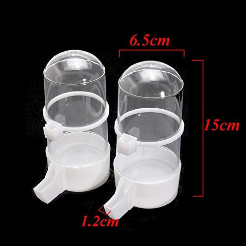  Pet Birds 2Pcs/Set Feeder Water Drinker Seed Fountain Cage Budgie Canary Finch Food Dish Dispenser Birds Feeding Tools 400ML