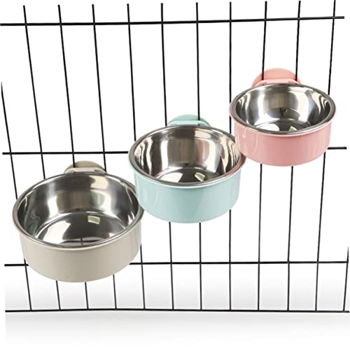  Mipcase 3pcs Size Pet Budgies Parrot Birds Cup Hanging Water Dog Small Puppy For Bows Chinchilla Conure Feeder Food Pets Feeders Bowl Cage Supplies Dish S Coop Macaw Bird Animal Grey