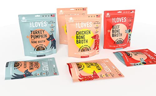  Farmland Traditions Tiny Loves Jerky Trainer Treats For Dogs W/Bone Broth (Turkey & Pumpkin, 16 Oz.)