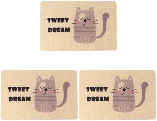  Mipcase Large Cat Litter Mat 3pcs Kittens Cats/Litter Food Cm Inch Pad Puppy Urine Dogs Mat Backing, Sleeping Pet, Kitten With Non- Fedding Mat, Mat- Proof Beige Scatter For Washable,