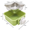  Pet Hanging Bowl For Crates, 2 In 1 Small Dog Bowl Puppy Bowl Removable Stainless Rabbit Bowl Cat Feeder Food Water Bowls For Puppy Cat Bird Rabbit Hamster Guinea Pig Ferret Small Animals (Green)