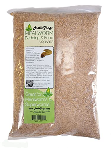  Josh's Frogs Mealworm & Superworm Wheat Bran Bedding And Food Source (5 Quarts)