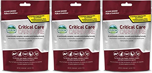  Oxbow 3 Pack Of Critical Care Carnivore, 2.47 Ounces Each, Support Supplement For Small Pets