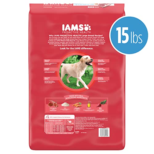  IAMS Large Breed Adult Dry Dog Food Lamb & Rice Recipe, 15 Lb. Bag