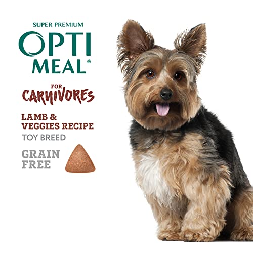  OPtimeal Grain-Free Dog Food - Proudly Ukrainian - Non-Grain Dog Food Dry Recipe, Dry Dog Food To Support Healthy Weight Maintenance - Toy Breeds (3.3 Lbs, Lamb & Veggies)