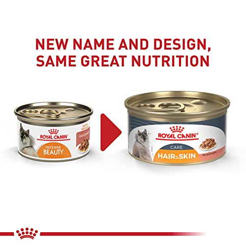  Royal Canin Feline Care Nutrition Hair & Skin Care Thin Slices In Gravy Canned Cat Food, 3 Oz Cans 24-count