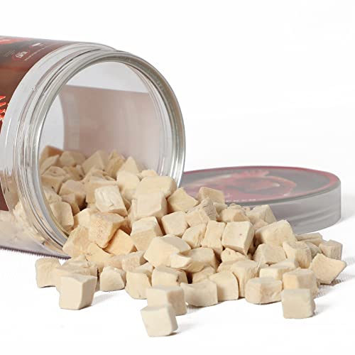  Pwshymi Freeze Dried Dog And Cat Treats, Chicken Pet Freeze Dried Cat Food Treats Dried Chicken Dried Treats For Training, Topper Or Snack(Chicken Cube)