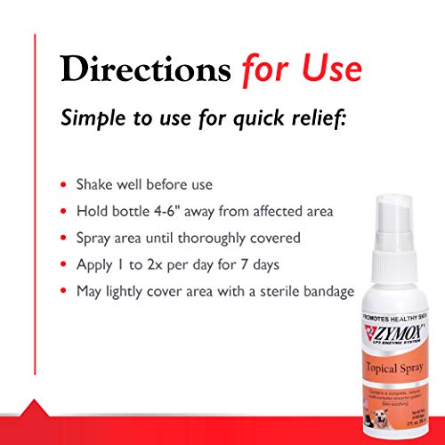  Pet King Brands Zymox Topical Hot Spot Spray For Dogs And Cats Without Hydrocortisone, 2oz