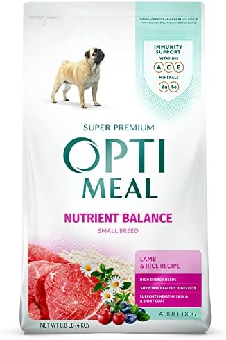  OPtimeal Small Breed Dog Food - Proudly Ukrainian - Nutrient Balance Dry Small Dog Food High-Protein To Support Healthy Digestion And Joint Health (3.3lbs, Lamb & Rice)