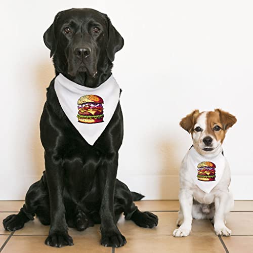 GENERIC Burger Pet Bandana Collar - Fast Food Scarf Collar - Printed Dog Bandana - XL