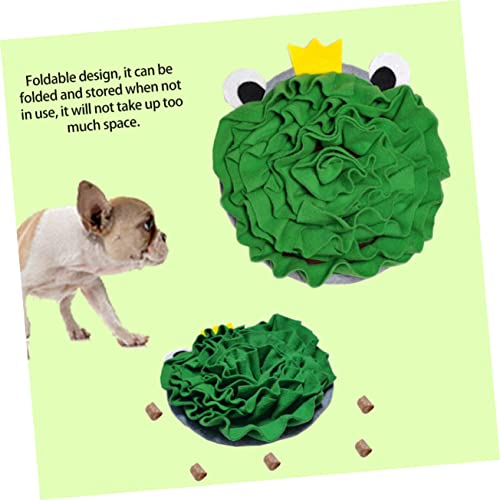  Ipetboom Frog Sniffing Pad Food Toy Frog Toy Dogman Toys Teething Toys For Puppies Dogs Nose Work Mat Dog Blanket Pet Leak Food Toy Pet Plaything Pet Food Leakage Toy Puzzle Green Plush