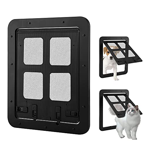  Cat Screen Door, Bautizadod Inside Opening 9.45 * 7.48 Inches Pet Door For Screen Door, Pet Door Magnetic Baffle, Automatic Adjustable Lockable Black Door For Puppy Dog And Cat Door, Easy To Install.