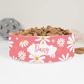 GENERIC Personalized Pet Bowl Cat Bowls Custom Name, Daisy Pattern Bowl With Name, Custom Ceramic Dog Cat Pet Bowls Available In Two Sizes
