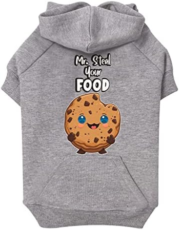 GENERIC Mr. Steal Your Food Dog Hoodie With Pocket - Funny Dog Coat - Cookie Dog Clothing - Black, XL