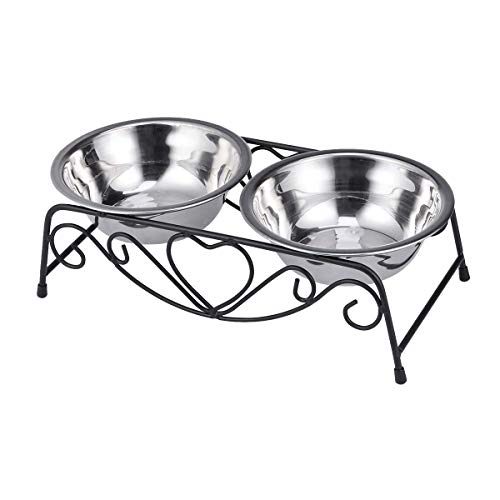  Dual Stainless Steel Dog Bowl Pet Water Food Feeder Bowl Dog Food Bowl Pet Bowl Size Small Pet Dog Utensils