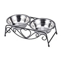  Dual Stainless Steel Dog Bowl Pet Water Food Feeder Bowl Dog Food Bowl Pet Bowl Size Small Pet Dog Utensils