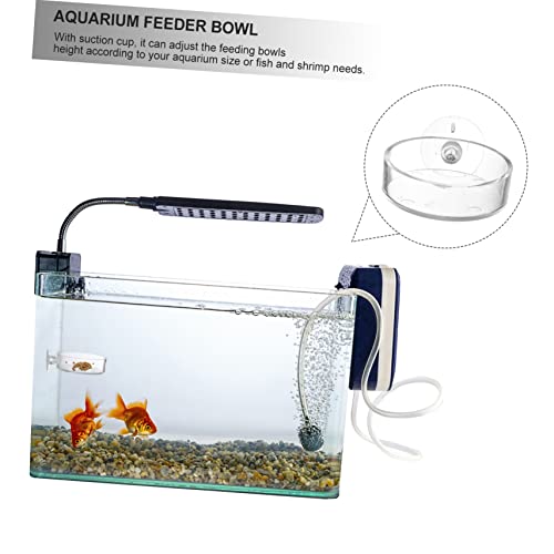  EVANEM 5pcs Aerial Feeding Bowl Vessel Tools Auto Feeder Fish Feeding Cup Acrylic Fish Feeder Fish Tank Feeding Ring Shrimp Feeder Bowl Aquarium Fish Food Container Fish Feeder Food Plant