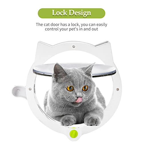  Homtoozhii Cat Door Locking Cat Door For Interior & Exterior Doors Interior Cat Flap For Pets Pet Doors For Cat Easy Installation