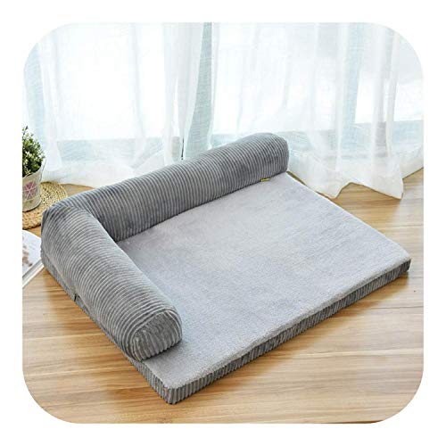  Big Incisors Dog Bowls Mat Large， Removable Soft Pet Dog Sleeper Sofa Bed Winter Warm Tower Rest House Lounger Pets Mat Nest Large XL Dogs Mattress S/M/L/XL-grey-90x70x15cm