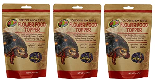  Zoo Med Tortoise & Box Turtle Flower Food Topper 1.4 Oz - Pack Of 3