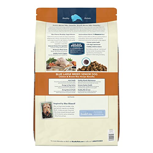  Blue Buffalo Life Protection Formula Natural Senior Large Breed Dry Dog Food, Chicken And Brown Rice 34-lb