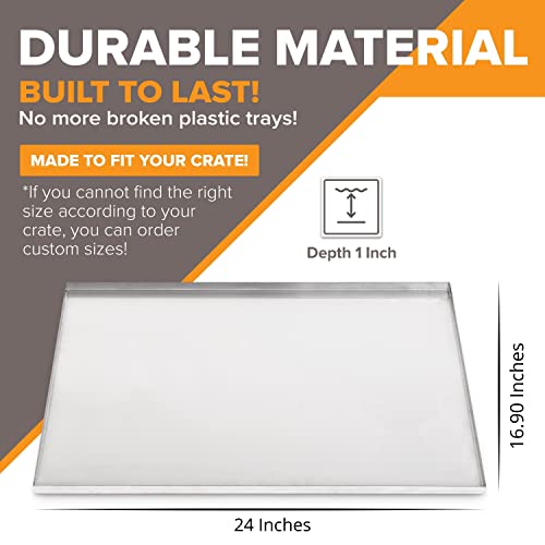  Pinnacle Systems You & Me Replacement Dog Crate Pan Chew Proof And Crack Proof Pet Kennel Tray Pan Metal Pan For Dog Cage Training Crate Pan Pet Supplies (Galvanized, 24 X 16.90 X 1)
