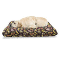  Lunarable Tropical Pet Bed, Juicy Veggie Food Pattern On Dark Background Exotic Arrangement Cartoon, Chew Resistant Pad For Dogs And Cats Cushion With Removable Cover, 24" X 39", Multicolor