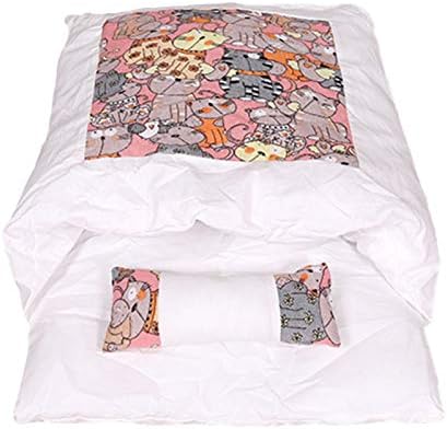  JENPECH 2021 New Lovely Cat Bed - Owl Star Print Cat Warm Sleeping Bed Bag - Washable Closed Kitten Net With Pillow
