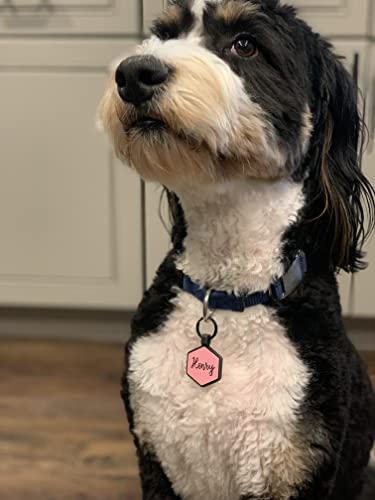  Besties Pets Blossom Customized Silicone Pet ID Name Tags For Collars - Silent And Jingle Free - Ships Fast From California- Custom Designs For Dogs And Cats - Personalized - Laser Engraved