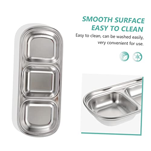  4 Pcs Stainless Steel Plate Nut Tray Automatic Rabbit Feeder Nut Dispenser Pet Feeder Plate Hamster Food Tray Rabbit Food Dish Fodder Tray Small Feeding Tray Stainless Feeding Tray