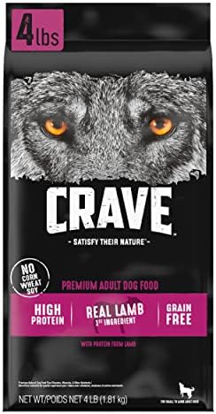  CRAVE Grain Free High Protein Adult Dry Dog Food With Lamb, 4 Lb. Bag