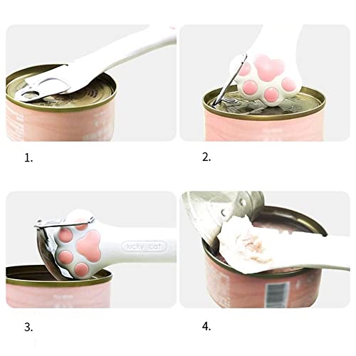GENERIC Pet Food Can Spoon,Can Covers Universal Size Feeding Pet Food Spoon Reusable Silicone Multifuctional Cat Dog Tin Opener(4Pcs,Grey&Pink)