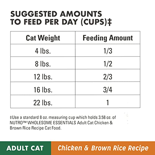  NUTRO WHOLESOME ESSENTIALS Natural Dry Cat Food, Adult Cat Chicken & Brown Rice Recipe Cat Kibble, 5 Lb. Bag