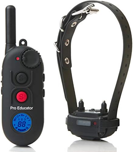  Educator Pro 1/2 Mile Dog Training Collar With Ergonomic Remote, Safe Humane Vibration Stimulation, Pavlovian Tone, Waterproof, Odorproof Biothane Collar, Night Light, Rechargeable, 3 Dog, Black