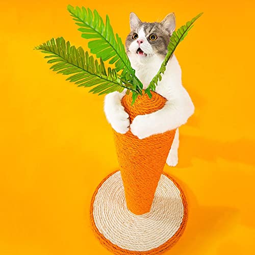  JYDQM Cats Scratcher Tree Tower Scratching Cats Tree Cute Carrot Cats Climbing Post Funny Cats Grinding Claw Post Pet Supplies (Color : A, Size : M Code)
