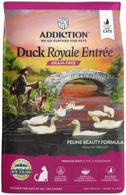  Addiction Grain-Free Duck Royale Entrée Dry Cat Food, Feline Beauty Formula Healthy Weight, Skin And Coat Health, Crafted In New Zealand - 4 Lb