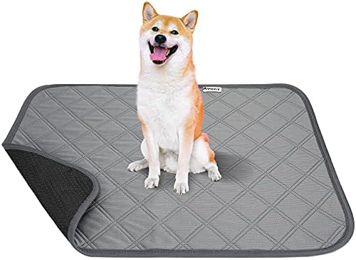  Avont 2 Pack Washable Reusable Puppy Pee Pad, Highly Absorbent Non Slip Dog Training Whelping Pads With Waterproof Bottom, Guinea Pig Fleece Cage Pen Liner Cats Food Feeding Mat -Large