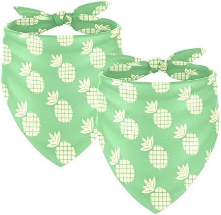  2 Pack Adjustable Dog Bandana,Soft Washable Triangle Bib Hello Summer Cute Food Ice Cream Pineapple Kerchief Scarfs For Small Medium Large Dogs And Cats