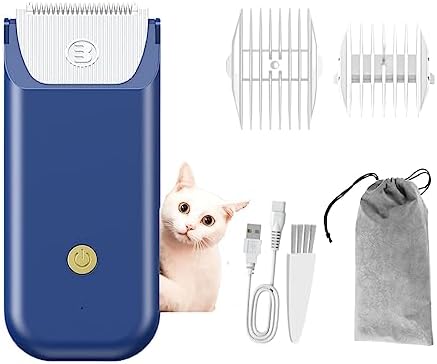  LEMULEGU Extra Safe High Speed Powerful Waterproof Mini Electric Pet Hair Grooming Trimmer Kits Rechargeable Cordless Hair Clippers For Cats And Dogs LGL100 Blue