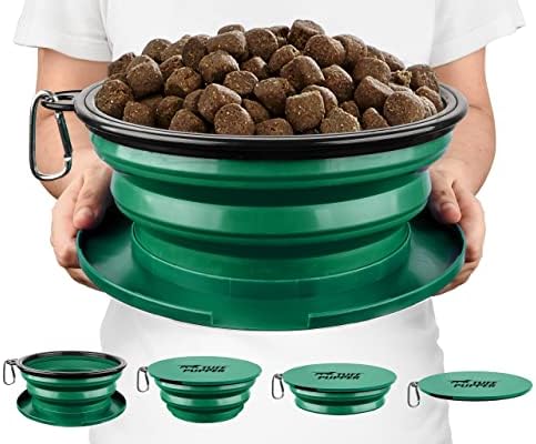  Tuff Pupper SuperBigSlurp - Collapsible Dog Bowls | Convenient Dog Travel Bowls W/Storage Lid | Keeps Pups Hydrated And Full | Portable Dog Water Bowls & Large Travel Bowls For Pets | Patent Pending