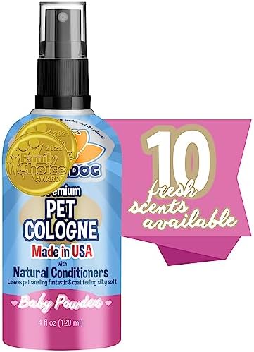  Bodhi Dog Natural Pet Cologne | Premium Scented Perfume Body Spray For Dogs And Cats | Clean And Fresh Scent | Natural Conditioning Qualities | Made In USA (Baby Powder, 4 Fl Oz)