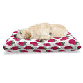  Ambesonne Fruit Pet Bed, Repetitive Raspberries Arranged On A Plain Background Organic Foods, Chew Resistant Pad For Dogs And Cats Cushion With Removable Cover, 24" X 39", Dark Pink Forest Green