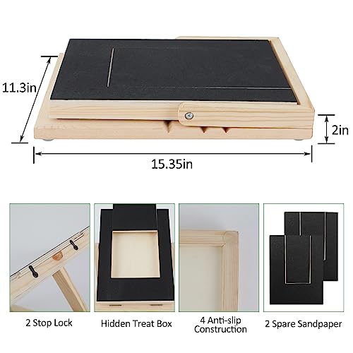  Scratch Square For Dogs With Treat Box, Dog Scratch Pad For Nails, Dog Nail Scratch Board, Nail File Dog Toy, Alternative To Dog Nail Clippers And Dog Nail Grinders