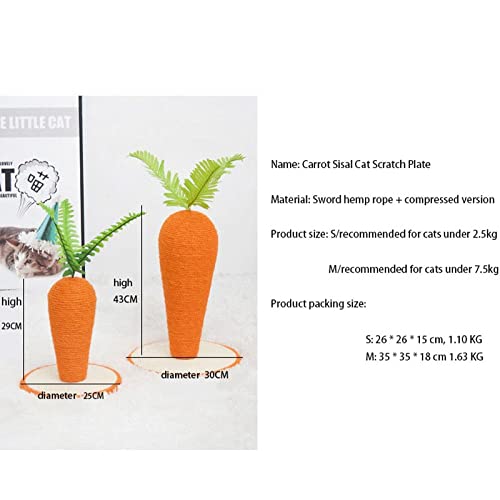  JYDQM Cats Scratcher Tree Tower Scratching Cats Tree Cute Carrot Cats Climbing Post Funny Cats Grinding Claw Post Pet Supplies (Color : A, Size : M Code)