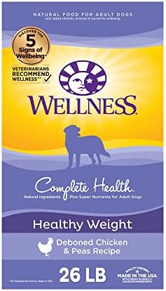  Wellness Complete Health Dry Dog Food With Grains, Natural Ingredients, Made In USA With Real Meat, All Breeds, For Adult Dogs (Lamb & Barley, 5-Pound Bag)