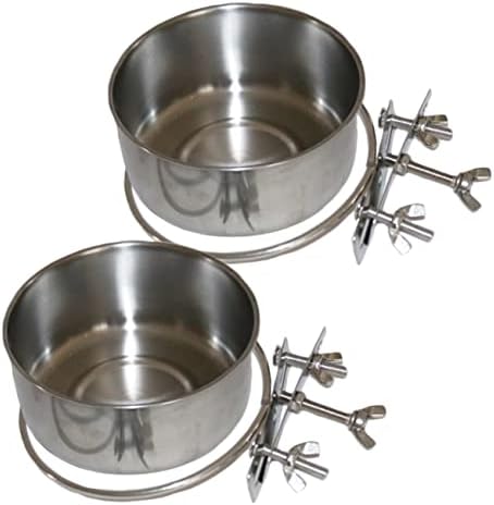  Mipcase 6 Pcs Feeder Metal Bird Feeder In House Bird Feeder Metal Dog Bowl Bird Cage Mount Bowl Water Bowl For Parakeet Bird Food Container Bird Feeder For Cage Feeding Basin For Bird Pet
