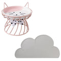  Shiningirl Raised Cat Food Bowls Ceramic Cat Bowl With Metal Stand Elevated Cat Feeding Bowl Cat Dish With Non-Slip Mat Pet Food Bowl For Cats And Small Dogs