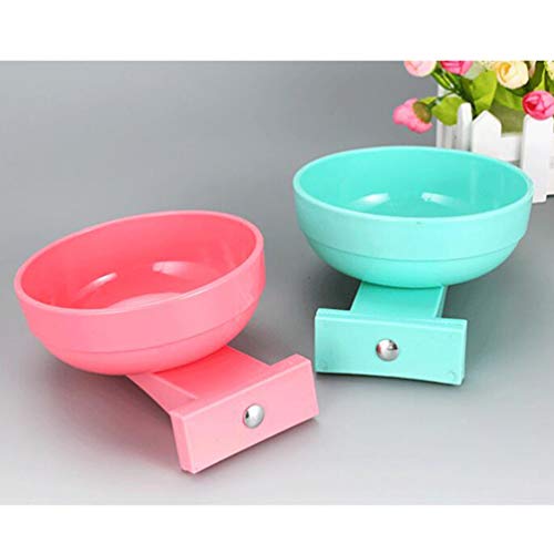  POPETPOP Pet Bowl Food Rabbit Food Bowl Rabbit Food Bowl Bunny Feeder Hanging Water Bowls Feeder Detachable For Puppy Dogs Cats Bunny Rabbits (Blue) Puppy Feeder Puppy Feeder