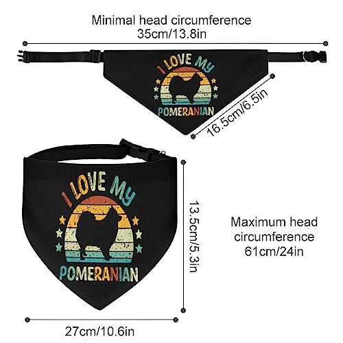 GENERIC Pomeranian Pattern Pet Bandana Collar - Scarf Collar - Art Dog Bandana Minimal Head Cicumference
