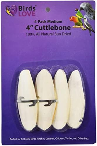  Birds LOVE Natural Cuttlebone – Premium Calcium & Trace Mineral Supplement For Avian Species, Tortoises, And Snails – Pure Cuttlebone For Parakeets, Cockatiels, And All Birds | 12 Pack Of 5 .5-6"